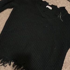 Black V-Neck Sweater